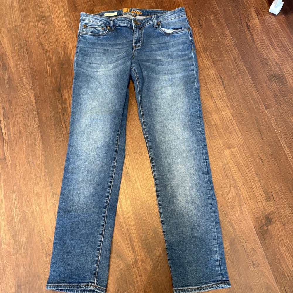 KUT from the Kloth Katy Boyfriend Jeans 6 Medium Wash Blue Stretch Denim Basic